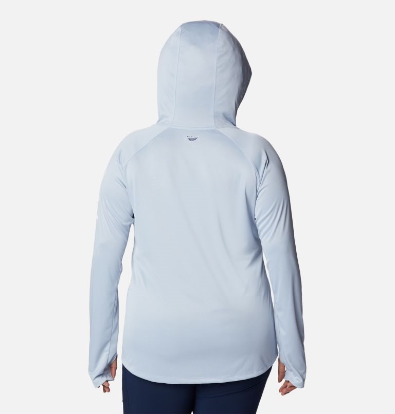 Women's Columbia PFG Tidal Tee Heather Hoodie Light Blue | Plus Size CA-R3186